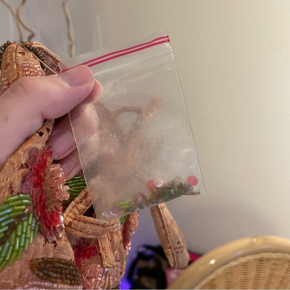 90s does 20s BEBE Beaded Evening Bag Cocktail Purse - Picture 8 of 8